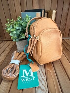 Montana West Mini Backpack, Convertible Crossbody and Belt Bag in Golden Brown